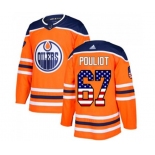 Adidas Edmonton Oilers #67 Benoit Pouliot Authentic Orange USA Flag Fashion NHL Jersey