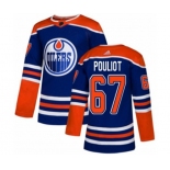 Adidas Edmonton Oilers #67 Benoit Pouliot Authentic Royal Blue Alternate NHL Jersey