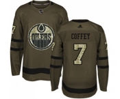 Adidas Edmonton Oilers #7 Paul Coffey Authentic Green Salute to Service NHL Jersey