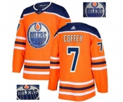 Adidas Edmonton Oilers #7 Paul Coffey Authentic Orange Fashion Gold NHL Jersey