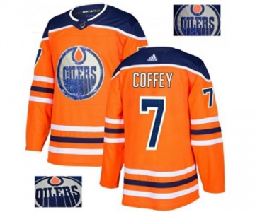 Adidas Edmonton Oilers #7 Paul Coffey Authentic Orange Fashion Gold NHL Jersey