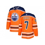 Adidas Edmonton Oilers #7 Paul Coffey Orange Home Authentic Stitched NHL Jersey