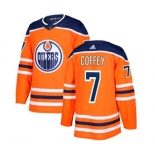 Adidas Edmonton Oilers #7 Paul Coffey Premier Orange Home NHL Jersey