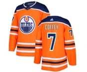 Adidas Edmonton Oilers #7 Paul Coffey Premier Orange Home NHL Jersey