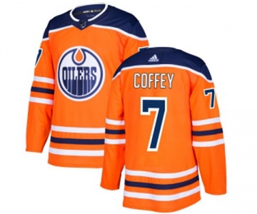 Adidas Edmonton Oilers #7 Paul Coffey Premier Orange Home NHL Jersey