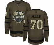 Adidas Edmonton Oilers #70 Ryan McLeod Authentic Green Salute to Service NHL Jersey