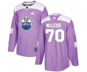 Adidas Edmonton Oilers #70 Ryan McLeod Authentic Purple Fights Cancer Practice NHL Jersey