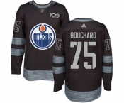 Adidas Edmonton Oilers #75 Evan Bouchard Authentic Black 1917-2017 100th Anniversary NHL Jersey