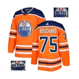 Adidas Edmonton Oilers #75 Evan Bouchard Authentic Orange Fashion Gold NHL Jersey