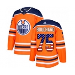 Adidas Edmonton Oilers #75 Evan Bouchard Authentic Orange USA Flag Fashion NHL Jersey