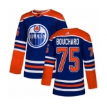 Adidas Edmonton Oilers #75 Evan Bouchard Authentic Royal Blue Alternate NHL Jersey