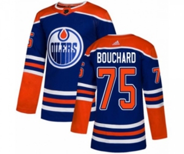 Adidas Edmonton Oilers #75 Evan Bouchard Authentic Royal Blue Alternate NHL Jersey