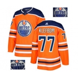 Adidas Edmonton Oilers #77 Oscar Klefbom Authentic Orange Fashion Gold NHL Jersey