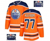 Adidas Edmonton Oilers #77 Oscar Klefbom Authentic Orange Fashion Gold NHL Jersey