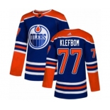 Adidas Edmonton Oilers #77 Oscar Klefbom Authentic Royal Blue Alternate NHL Jersey