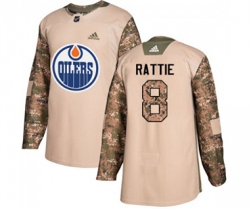 Adidas Edmonton Oilers #8 Ty Rattie Authentic Camo Veterans Day Practice NHL Jersey