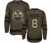 Adidas Edmonton Oilers #8 Ty Rattie Authentic Green Salute to Service NHL Jersey