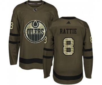 Adidas Edmonton Oilers #8 Ty Rattie Authentic Green Salute to Service NHL Jersey