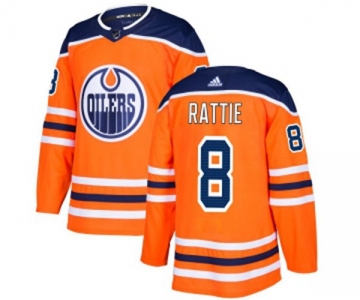 Adidas Edmonton Oilers #8 Ty Rattie Authentic Orange Home NHL Jersey