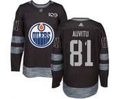 Adidas Edmonton Oilers #81 Yohann Auvitu Authentic Black 1917-2017 100th Anniversary NHL Jersey