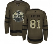 Adidas Edmonton Oilers #81 Yohann Auvitu Authentic Green Salute to Service NHL Jersey