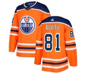 Adidas Edmonton Oilers #81 Yohann Auvitu Authentic Orange Home NHL Jersey