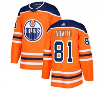 Adidas Edmonton Oilers #81 Yohann Auvitu Authentic Orange Home NHL Jersey