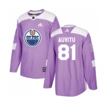 Adidas Edmonton Oilers #81 Yohann Auvitu Authentic Purple Fights Cancer Practice NHL Jersey