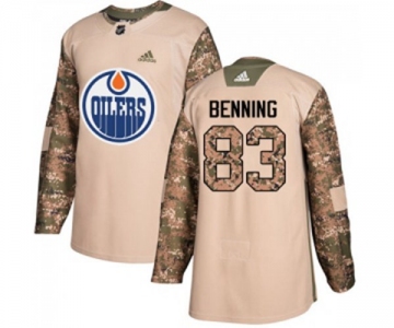 Adidas Edmonton Oilers #83 Matt Benning Authentic Camo Veterans Day Practice NHL Jersey