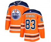 Adidas Edmonton Oilers #83 Matt Benning Authentic Orange Home NHL Jersey