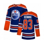 Adidas Edmonton Oilers #83 Matt Benning Authentic Royal Blue Alternate NHL Jersey