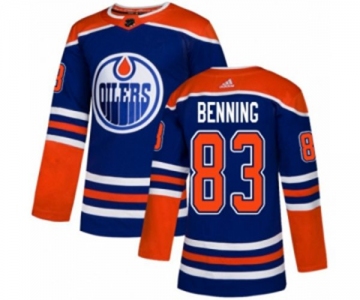 Adidas Edmonton Oilers #83 Matt Benning Authentic Royal Blue Alternate NHL Jersey