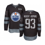 Adidas Edmonton Oilers #93 Ryan Nugent-Hopkins Authentic Black 1917-2017 100th Anniversary NHL Jersey