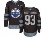 Adidas Edmonton Oilers #93 Ryan Nugent-Hopkins Authentic Black 1917-2017 100th Anniversary NHL Jersey