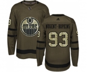 Adidas Edmonton Oilers #93 Ryan Nugent-Hopkins Authentic Green Salute to Service NHL Jersey