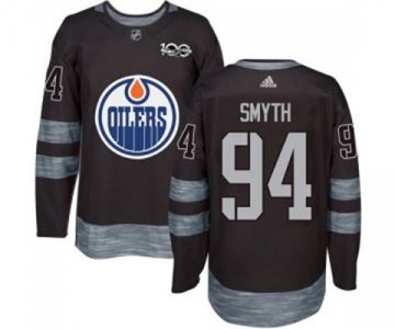 Adidas Edmonton Oilers #94 Ryan Smyth Authentic Black 1917-2017 100th Anniversary NHL Jersey