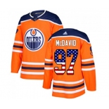 Adidas Edmonton Oilers #97 Connor McDavid Authentic Orange USA Flag Fashion NHL Jersey