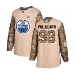 Adidas Edmonton Oilers #98 Jesse Puljujarvi Authentic Camo Veterans Day Practice NHL Jersey