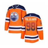 Adidas Edmonton Oilers #98 Jesse Puljujarvi Authentic Orange Drift Fashion NHL Jersey