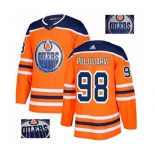 Adidas Edmonton Oilers #98 Jesse Puljujarvi Authentic Orange Fashion Gold NHL Jersey