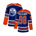 Adidas Edmonton Oilers #98 Jesse Puljujarvi Authentic Royal Blue Alternate NHL Jersey