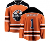 Edmonton Oilers #1 Laurent Brossoit Fanatics Branded Orange Home Breakaway NHL Jersey