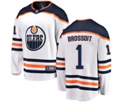 Edmonton Oilers #1 Laurent Brossoit Fanatics Branded White Away Breakaway NHL Jersey