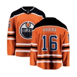 Edmonton Oilers #16 Jujhar Khaira Fanatics Branded Orange Home Breakaway NHL Jersey