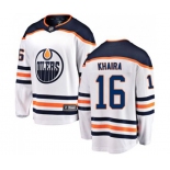 Edmonton Oilers #16 Jujhar Khaira Fanatics Branded White Away Breakaway NHL Jersey