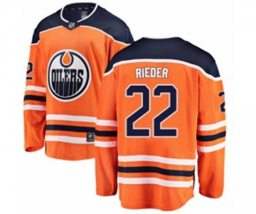 Edmonton Oilers #22 Tobias Rieder Authentic Orange Home Fanatics Branded Breakaway NHL Jersey