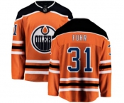 Edmonton Oilers #31 Grant Fuhr Fanatics Branded Orange Home Breakaway NHL Jersey