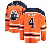 Edmonton Oilers #4 Kris Russell Authentic Orange Home Fanatics Branded Breakaway NHL Jersey