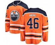 Edmonton Oilers #46 Pontus Aberg Authentic Orange Home Fanatics Branded Breakaway NHL Jersey