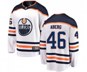 Edmonton Oilers #46 Pontus Aberg Authentic White Away Fanatics Branded Breakaway NHL Jersey